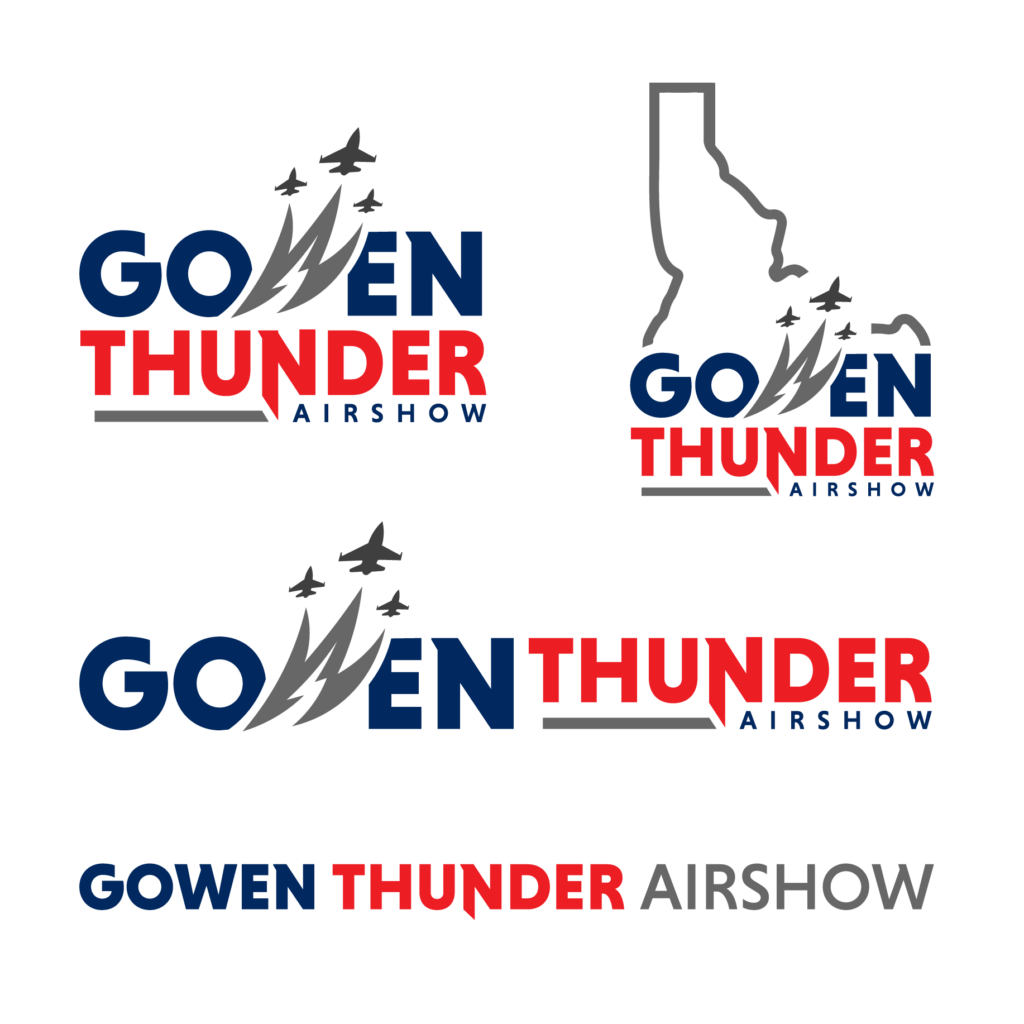 Gowen Thunder Airshow's new red white blue logo makes it's debut for the 2023 airshow