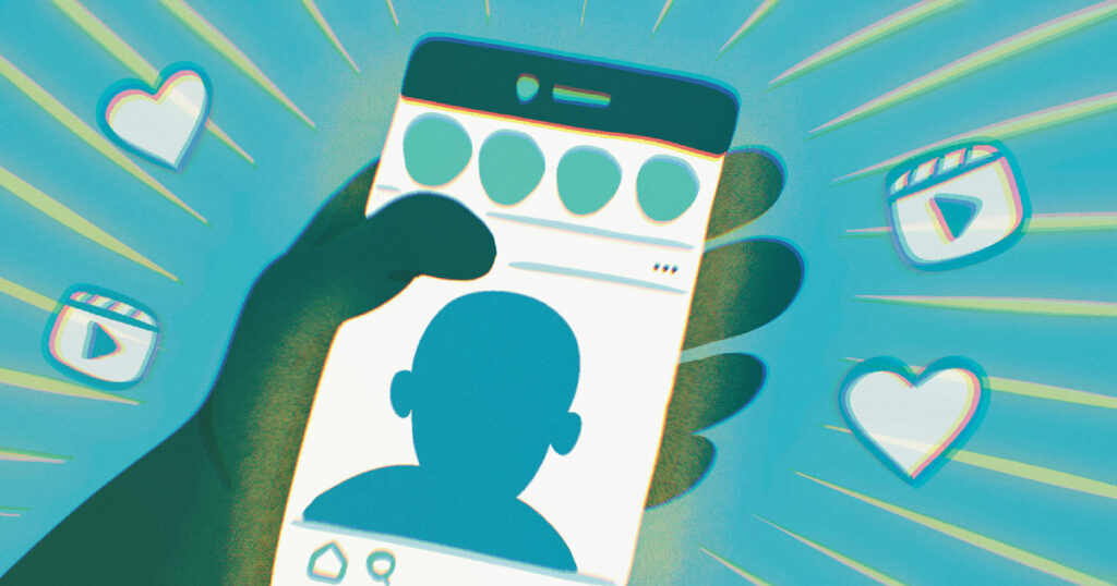 influencer marketing mock up of person interacting on a social media platform