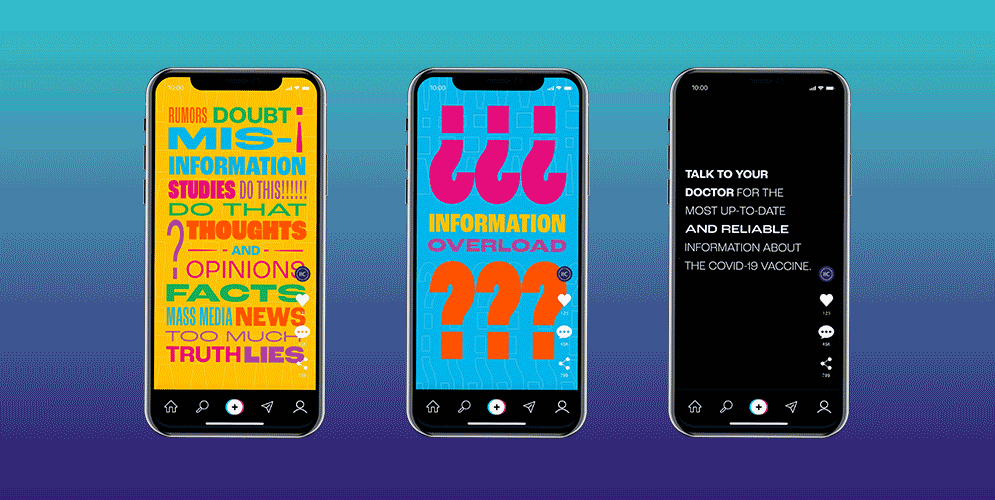 Animations of phone screens showing memes
